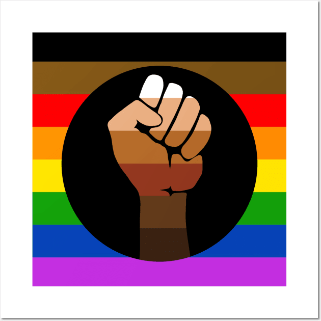 QPOC Pride Flag - Black Fist Wall Art by valentinahramov